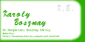 karoly bosznay business card